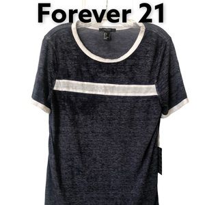 Forever 21 Burnout Short Sleeve Tee Navy L NWT